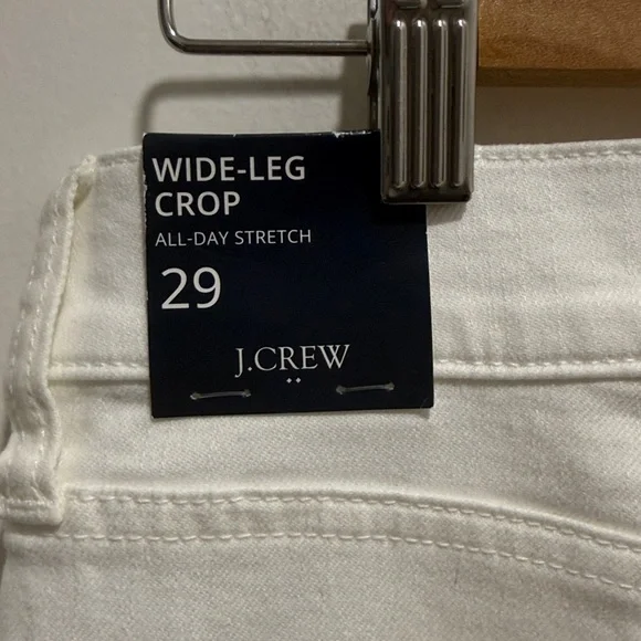 J. Crew Women’s Wide Leg Crop White Jeans Size 29 Flawed NWT - Picture 6 of 9